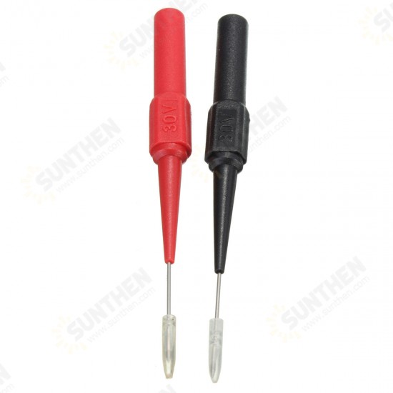 10pcs Insulation Piercing Needle Non-destructive Multimeter Test Probe Red/Black