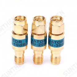 2W 0-6GHz Golden Attenuator SMA-JK Male to Female RF Coaxial Attenuator 2W 0-6GHz Golden Attenuator SMA-JK Male to Female RF Coaxial Attenuator