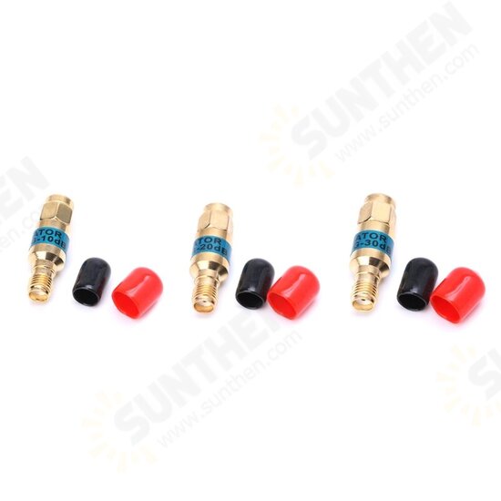 2W 0-6GHz Golden Attenuator SMA-JK Male to Female RF Coaxial Attenuator