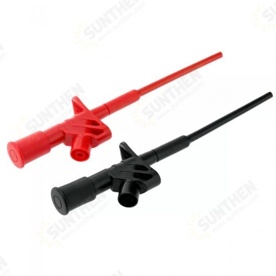 5Pcs Black P5004 Professional Insulated Quick Test Hook Clip High Voltage Flexible Testing Probe - Black