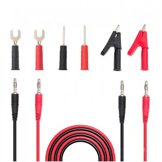 8 In 1 1M Combined Multimeter Test Line Banana Plug U-shaped Fork Crocodile Clip 2.0 Pin Test Cable