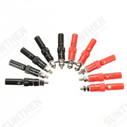 10 Pairs 4mm Terminal Banana Plug Socket Jack Connectors Instrument Light Tools Black and Red 10 Pairs 4mm Terminal Banana Plug Socket Jack Connectors Instrument Light Tools Black and Red