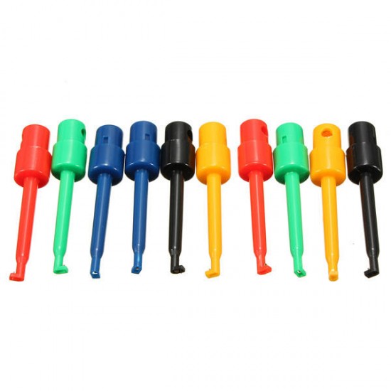 10 Pcs Round Large Size Single Hook Clip Test Probe Wire Hook for Electronic Testing