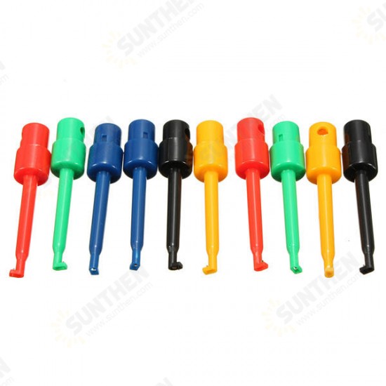 10 Pcs Round Large Size Single Hook Clip Test Probe Wire Hook for Electronic Testing