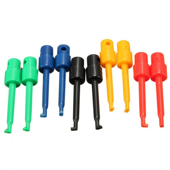 DANIU 10 Pcs Round Large Size Single Hook Clip Test Probe Wire Hook for 