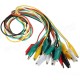 10pcs 50cm Double-ended Clip Cable Alligator Clip Testing Probe Lead Wire
