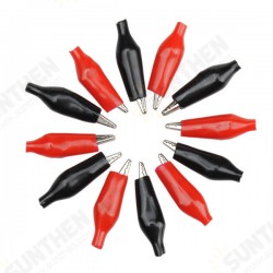 12Pcs Red Black Insulation Boot Metal Alligator Clips 12Pcs Red Black Insulation Boot Metal Alligator Clips