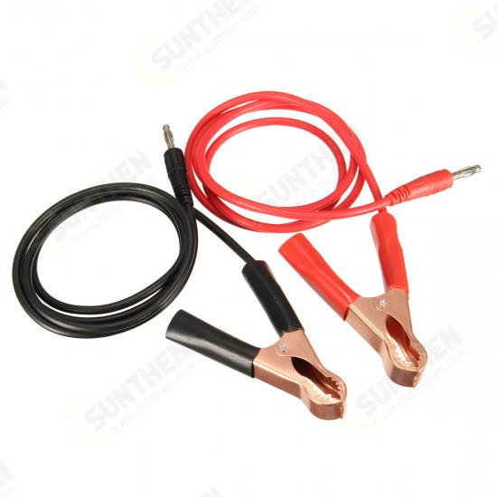 2Pcs 15A Banana Plug to 80mm Car Battery Clip Clamp Power Alligator Clips Cable