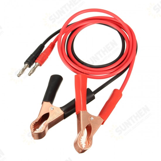 2Pcs 15A Banana Plug to 80mm Car Battery Clip Clamp Power Alligator Clips Cable