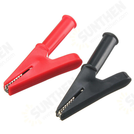 2Pcs 2000V 30A Crocodile Alligator Folders Safety Test Clips For 4mm Shrouded Banana Plug