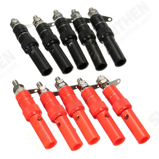 30 Pairs 4mm Terminal Banana Plug Socket Jack Connectors Instrument Light Tools Black and Red