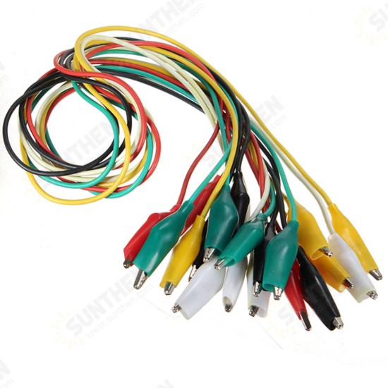 30pcs 50cm Double-ended Clip Cable Alligator Clip Testing Probe Lead Wire