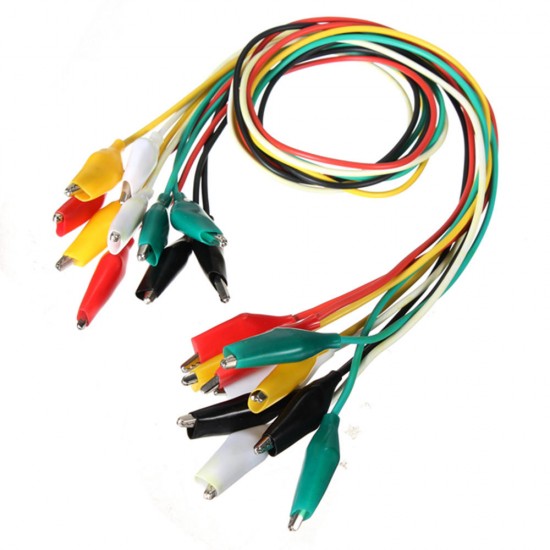 30pcs 50cm Double-ended Clip Cable Alligator Clip Testing Probe Lead Wire