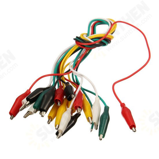 42cm 10pcs Alligator Clip Electrical DIY Test Leads Alligator Double-ended Crocodile Clip Roach Clip Test Jumper Wire