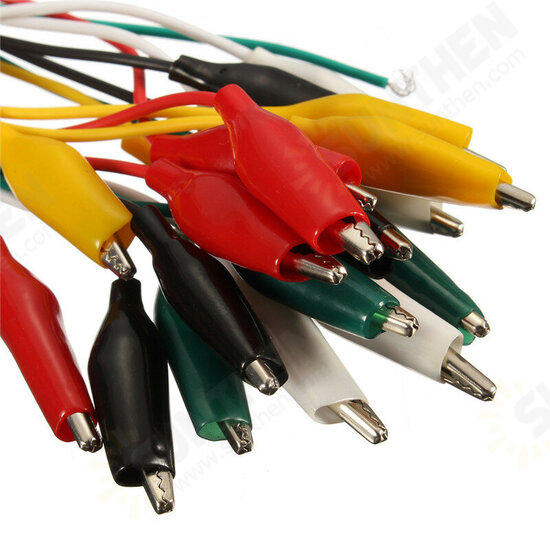 42cm 10pcs Alligator Clip Electrical DIY Test Leads Alligator Double-ended Crocodile Clip Roach Clip Test Jumper Wire