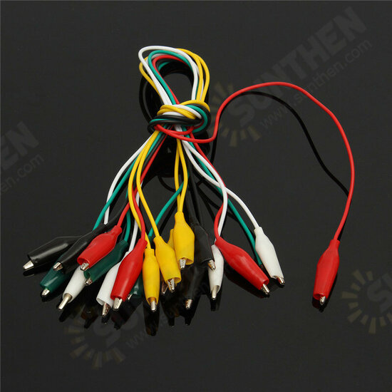 42cm 10pcs Alligator Clip Electrical DIY Test Leads Alligator Double-ended Crocodile Clip Roach Clip Test Jumper Wire