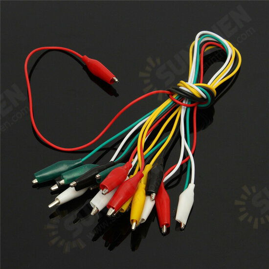 42cm 10pcs Alligator Clip Electrical DIY Test Leads Alligator Double-ended Crocodile Clip Roach Clip Test Jumper Wire