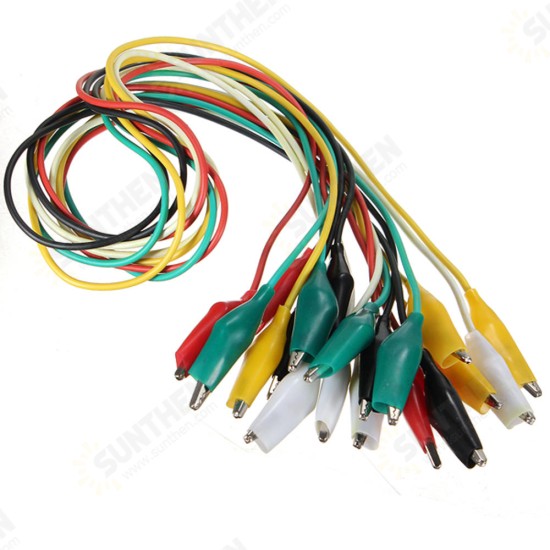 50pcs 50cm Double-ended Clip Cable Alligator Clip Testing Probe Lead Wire