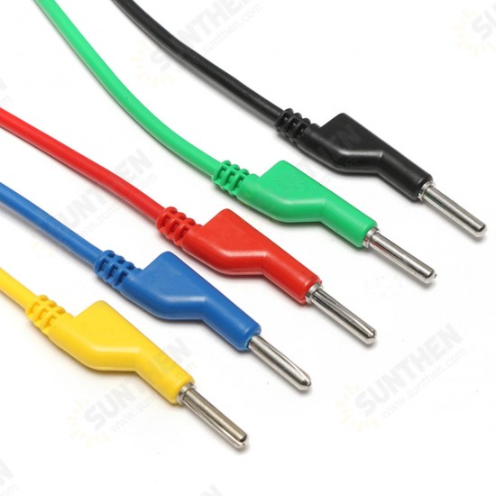 5Pcs 5 Colors Silicone Banana to Banana Plugs Probe Leads Cable