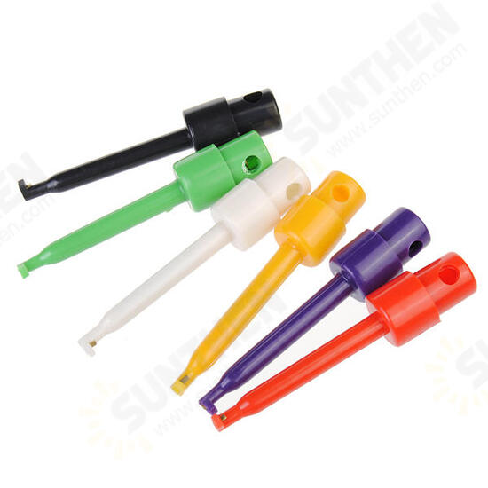 6Pcs Multimeter Lead Wire Kit SMD IC Hook Test Clip Probes Cable