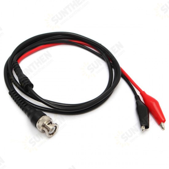 BNC Male Plug Q9 To Dual Alligator Clip Y Splice Oscilloscope Test Probe Cable Lead 120CM