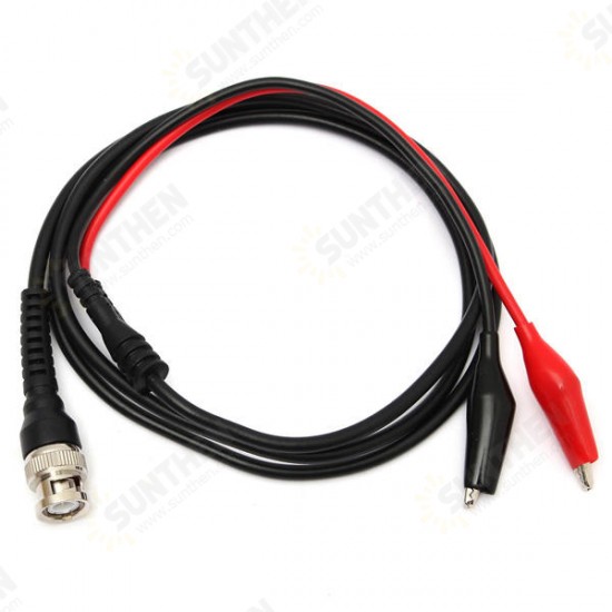 BNC Male Plug Q9 To Dual Alligator Clip Y Splice Oscilloscope Test Probe Cable Lead 120CM