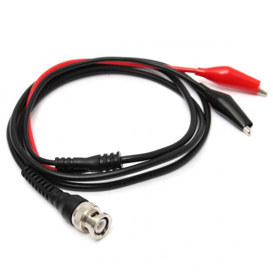 BNC Male Plug Q9 To Dual Alligator Clip Y Splice Oscilloscope Test Probe Cable Lead 120CM