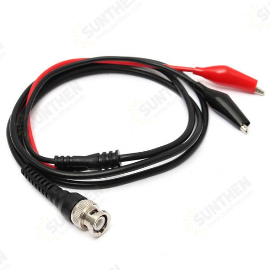 BNC Male Plug Q9 To Dual Alligator Clip Y Splice Oscilloscope Test Probe Cable Lead 120CM