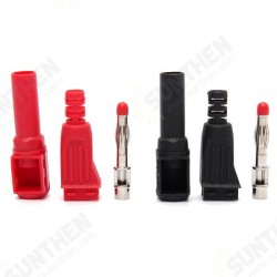 High Pressure 4mm Banana Right Angle Plug Cable Solder Connector Black and Red High Pressure 4mm Banana Right Angle Plug Cable Solder Connector Black and Red