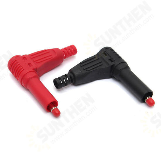 High Pressure 4mm Banana Right Angle Plug Cable Solder Connector Black and Red High Pressure 4mm Banana Right Angle Plug Cable Solder Connector Black and Red