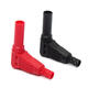High Pressure 4mm Banana Right Angle Plug Cable Solder Connector Black and Red High Pressure 4mm Banana Right Angle Plug Cable Solder Connector Black and Red