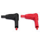 High Pressure 4mm Banana Right Angle Plug Cable Solder Connector Black and Red High Pressure 4mm Banana Right Angle Plug Cable Solder Connector Black and Red