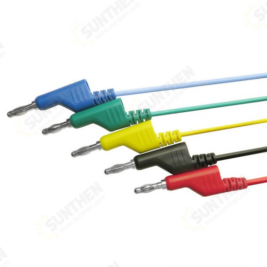 P1036 5Pcs 1M 4mm Banana to Banana Plug Test Cable Lead for Multimeter Tester 5 Colors P1036 5Pcs 1M 4mm Banana to Banana Plug Test Cable Lead for Multimeter Tester 5 Colors