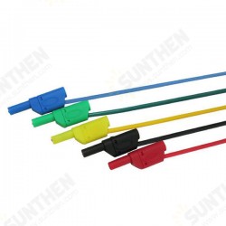 P1050 5Pcs 5 Colours 1M 4mm Banana to Banana Plug Soft Silicone Test Cable Lead for Multimeter P1050 5Pcs 5 Colours 1M 4mm Banana to Banana Plug Soft Silicone Test Cable Lead for Multimeter