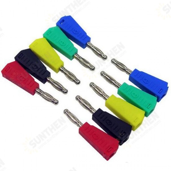 P3002 10Pcs 4mm Stackable Nickel Plated Speaker Multimeter Banana Plug Connector Test Probe Binding