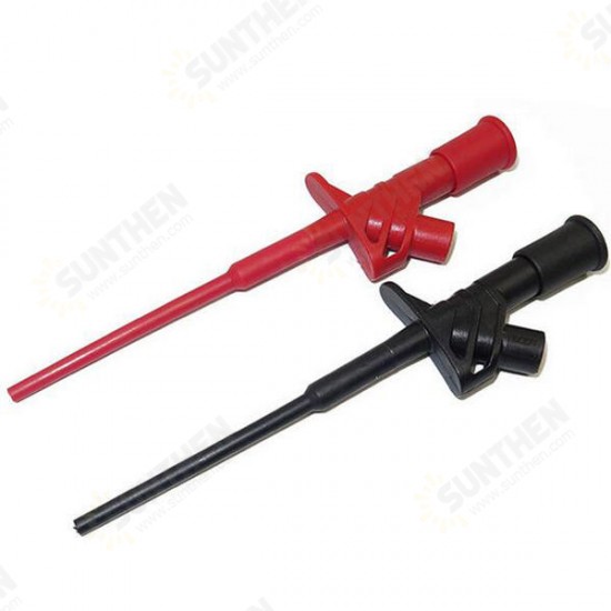 P5004 2Pcs Professional Insulated Quick Test Hook Clip High Voltage Flexible Testing Probe 4mm