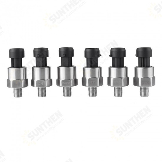 DC 5V 1/8NPT Thread Pressure Sensor Transmitter Transducer Sender Sensor for Oil Fuel Diesel Air Water Stainless Steel