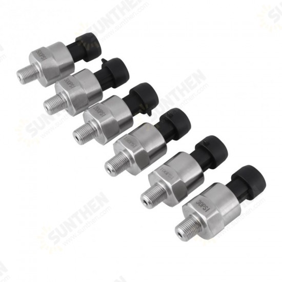 DC 5V 1/8NPT Thread Pressure Sensor Transmitter Transducer Sender Sensor for Oil Fuel Diesel Air Water Stainless Steel