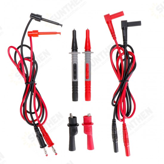 Electronic Multimeter Test Leads Kit with Alligator Clip Plunger Hooks Probes Set