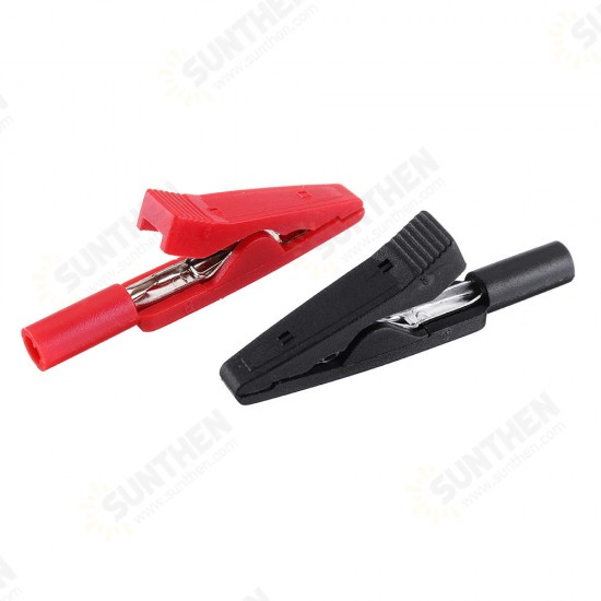 One Pair Pure Copper Fully Insulated Crocodile Clip with 2mm Jack for Straight Test Pen or 2mm Plug Multimeter Accessories