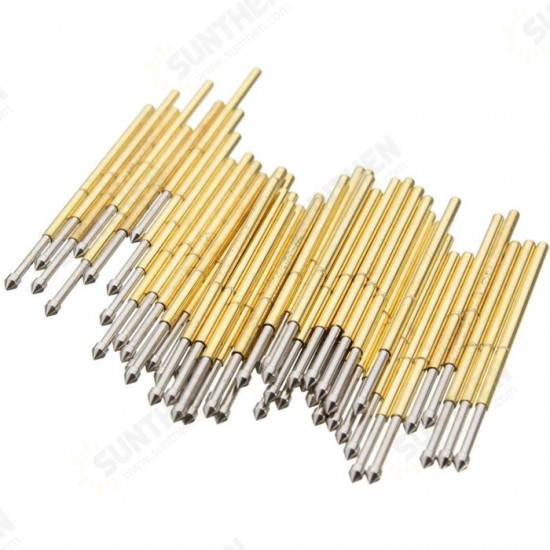 P100-E2 100Pcs Dia 1.36mm Length 33.3mm 180g Spring Test Probe Pogo Pin Tool