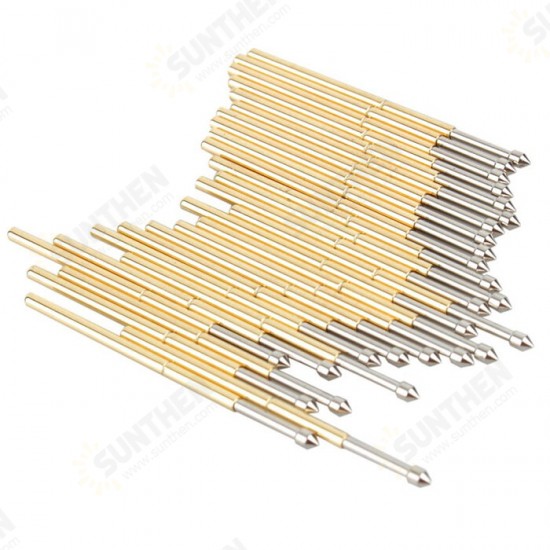 P100-E2 100Pcs Dia 1.36mm Length 33.3mm 180g Spring Test Probe Pogo Pin Tool