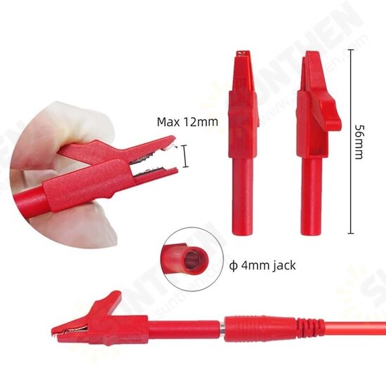 P1043B 4mm Banana Plug Test Leads Kit with Saffty Piercing Needle Test Probes + Alligator Clips for Multimeter Testing