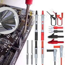P1308D Silicone Multimeter Test Leads Kit Replaceable Gold-Plated Precision Sharp Probe Set Alligator Clip Minigrabber P1308D Silicone Multimeter Test Leads Kit Replaceable Gold-Plated Precision Sharp Probe Set Alligator Clip Minigrabber