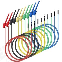P1534 10PCS Dupont Male to Test Hook Clips Silicone Jumper Wires Tester for Electrical Testing P1534 10PCS Dupont Male to Test Hook Clips Silicone Jumper Wires Tester for Electrical Testing