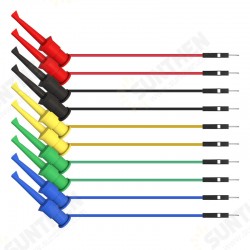 P1534 10PCS Dupont Male to Test Hook Clips Silicone Jumper Wires Tester for Electrical Testing P1534 10PCS Dupont Male to Test Hook Clips Silicone Jumper Wires Tester for Electrical Testing