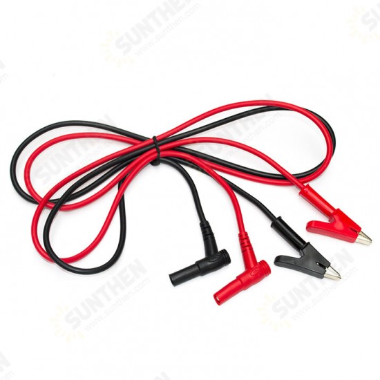 Y208 2Pcs 1M 15A Banana Plug To Crocodile Clamp Replaceable Multimeter Probe