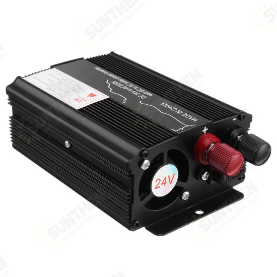 1000W Peak 12V/24V DC to 110V/220V AC Solar Power Inverter LED Modified Sine Wave Converter Black