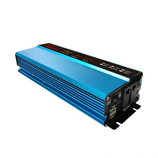 1000W Pure Sine Wave Solar Power Inverter Digital Display 12/24V DC to 220V AC Converter 6000W Peak