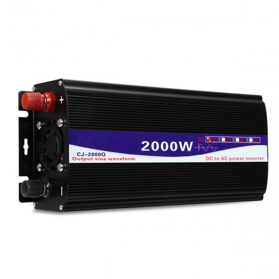 2000W Peak 12V/24V/48V to 220V Pure Sine Wave Power Inverter Digital Display Home Converter